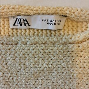 Zara Ivory Textured Knit Top